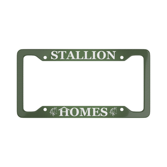 Stallion Homes Green License Plate Frame