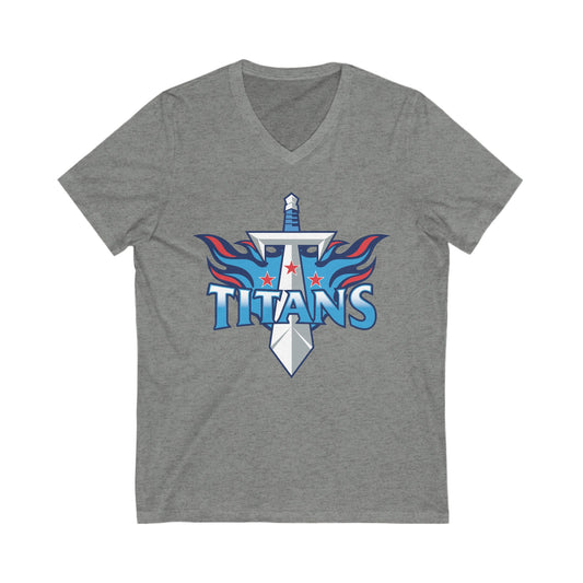 Titans sword and flame v-neck shirt