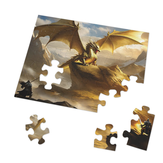 Golden dragon puzzle in progress