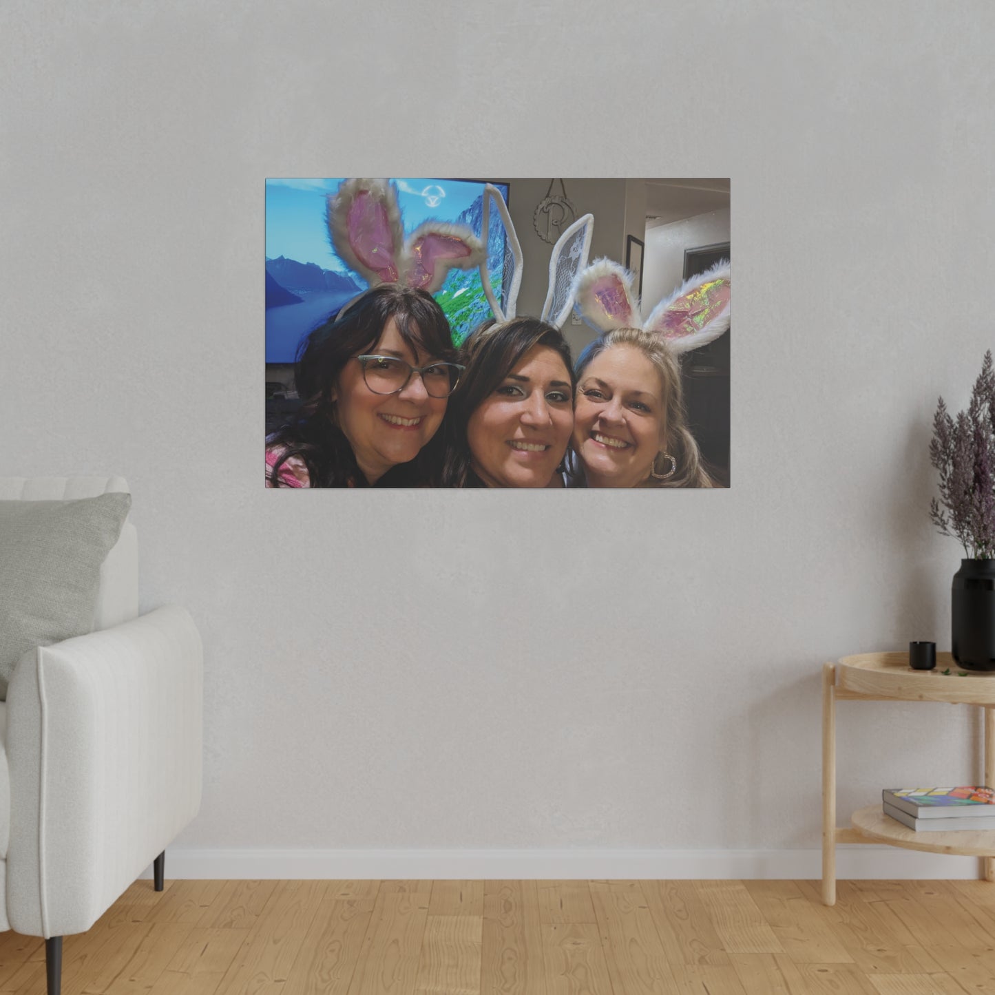 3 Bunnies Photo Matte Canvas, Stretched, 0.75"