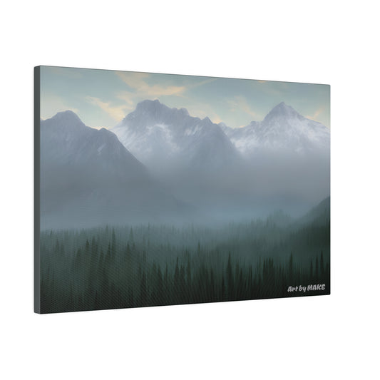 Misty Mountain Peaks Canvas Art