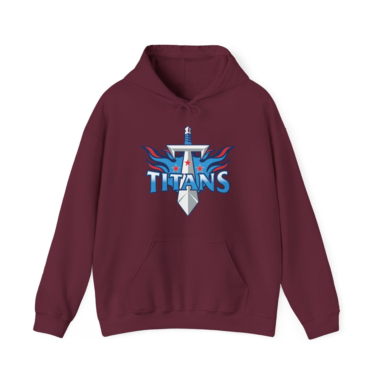 Titans sword and flame hoodie front