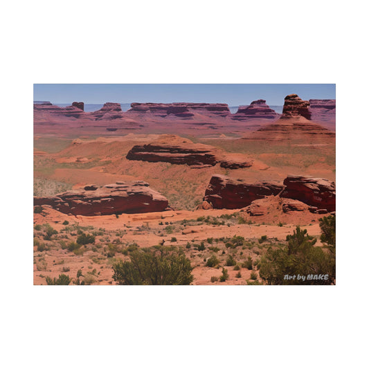 Red rock towers in remote valley