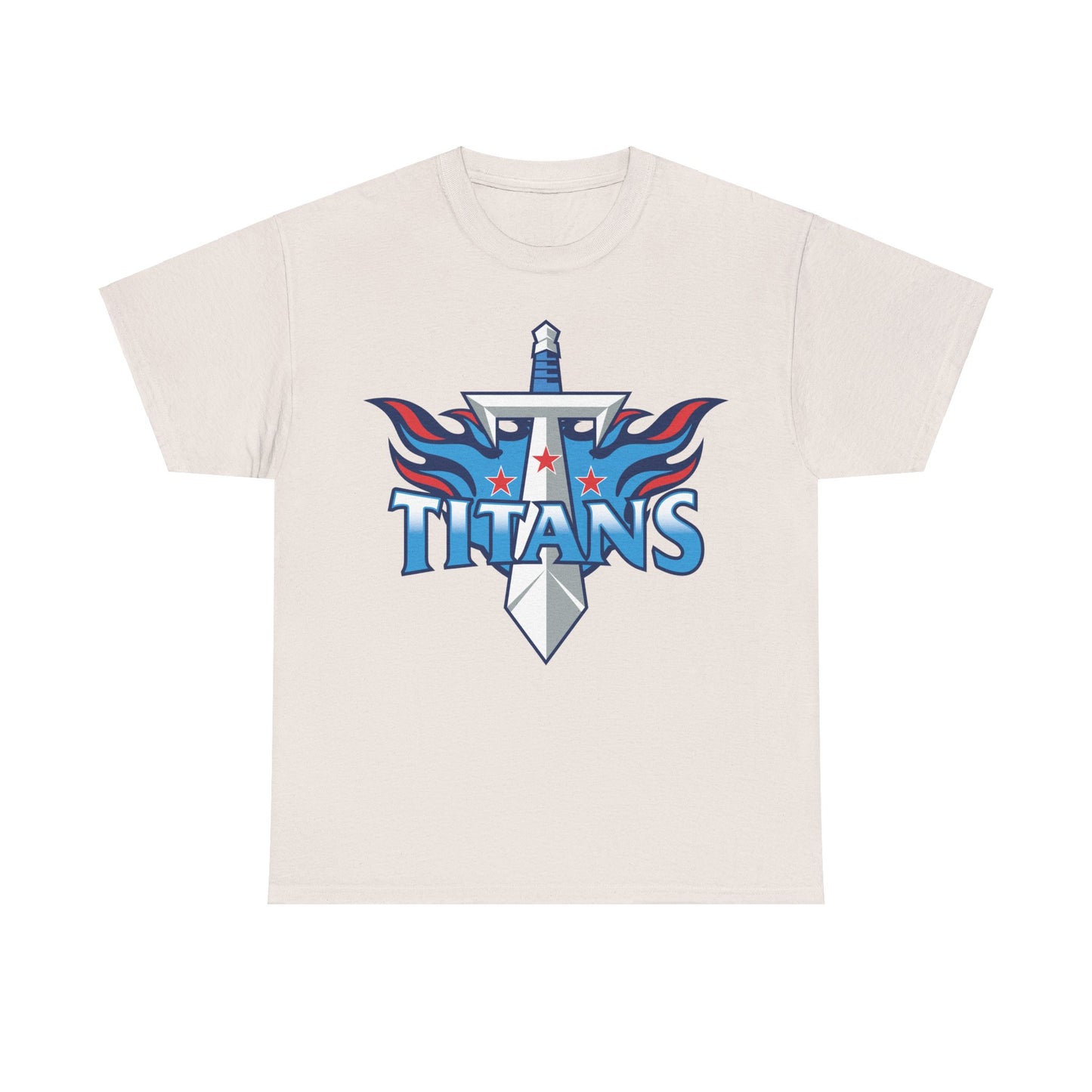 Bold Titans t-shirt with fiery art