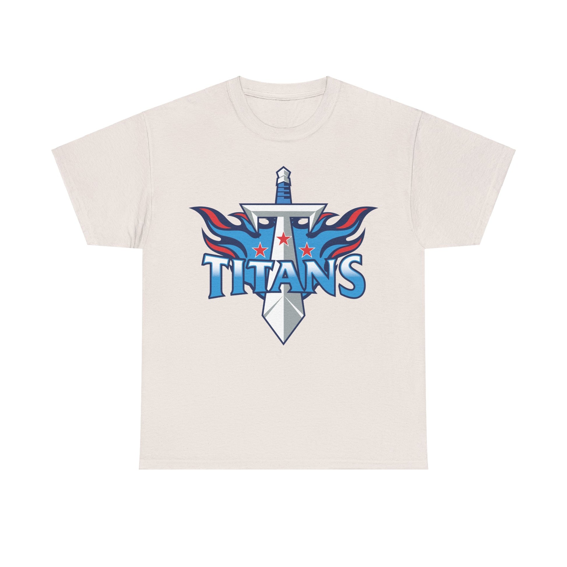 Bold Titans t-shirt with fiery art