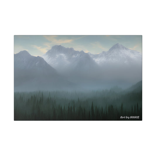 Misty Mountain Peaks Canvas Art