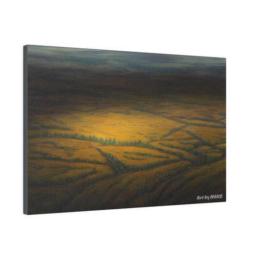 Vibrant green forest on canvas