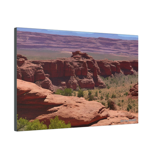 Endless desert vista on canvas