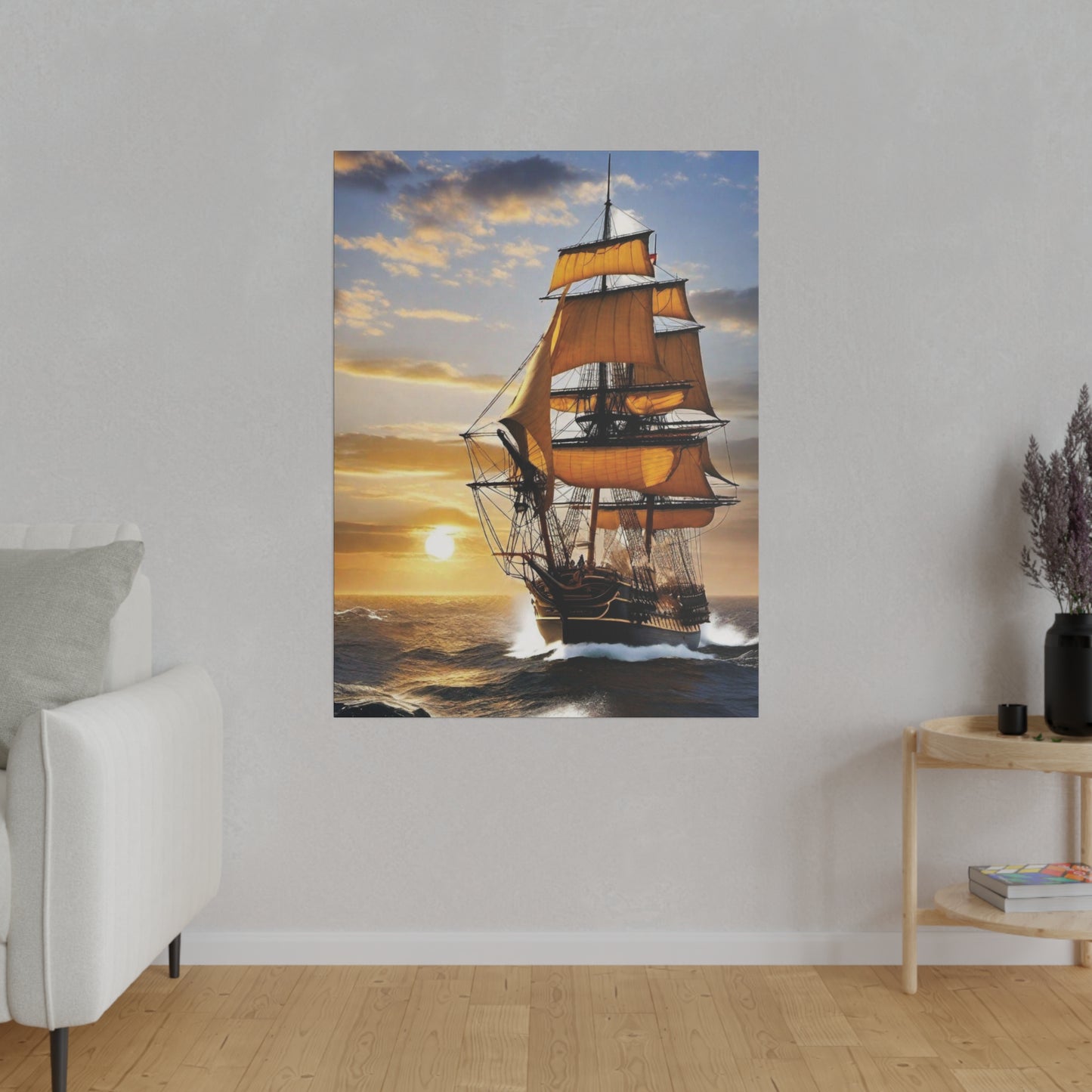 Experience maritime history with our Wooden Ships Canvas. Sail through the ages with majestic man-of-war, embodying the timeless elegance of the Age of Sail. Perfect for enthusiasts and history lovers alike.