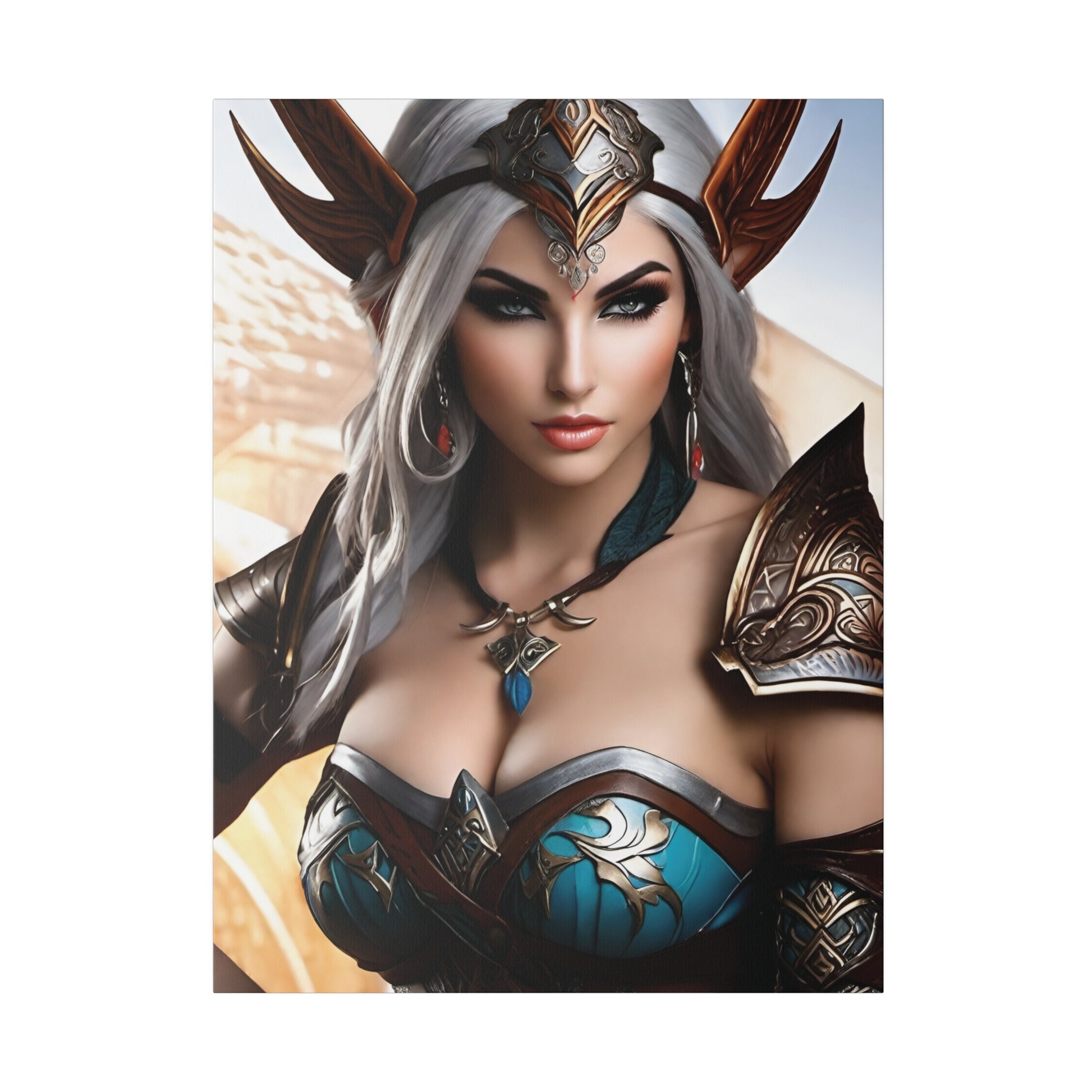 Fantasy art of elf woman with silver hair