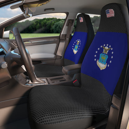 U.S. Air Force Black Polyester Car Seat Covers