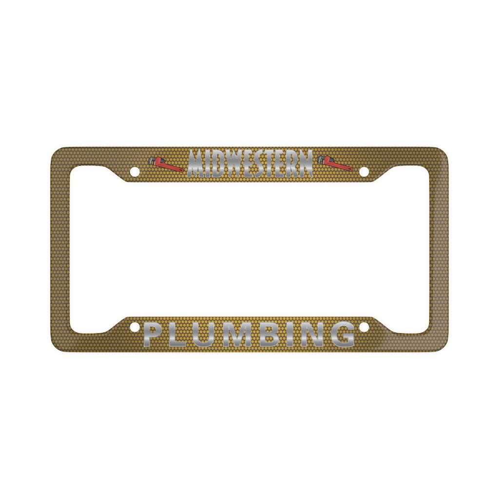 Midwestern Plumbing Yellow License Plate Frame