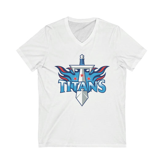 Tennessee Titans Logo Jersey Short Sleeve V-Neck Tee