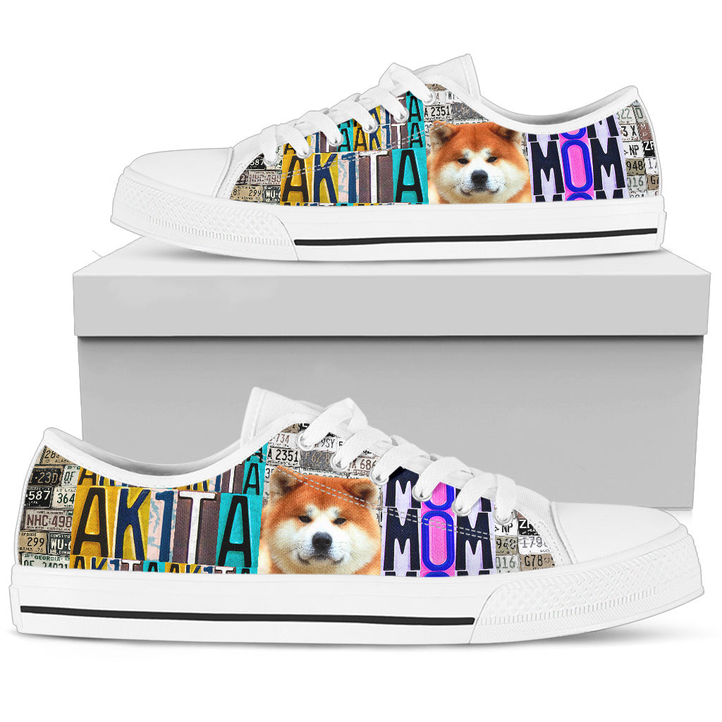 Women's Low Top Canvas Shoes For Akita Mom