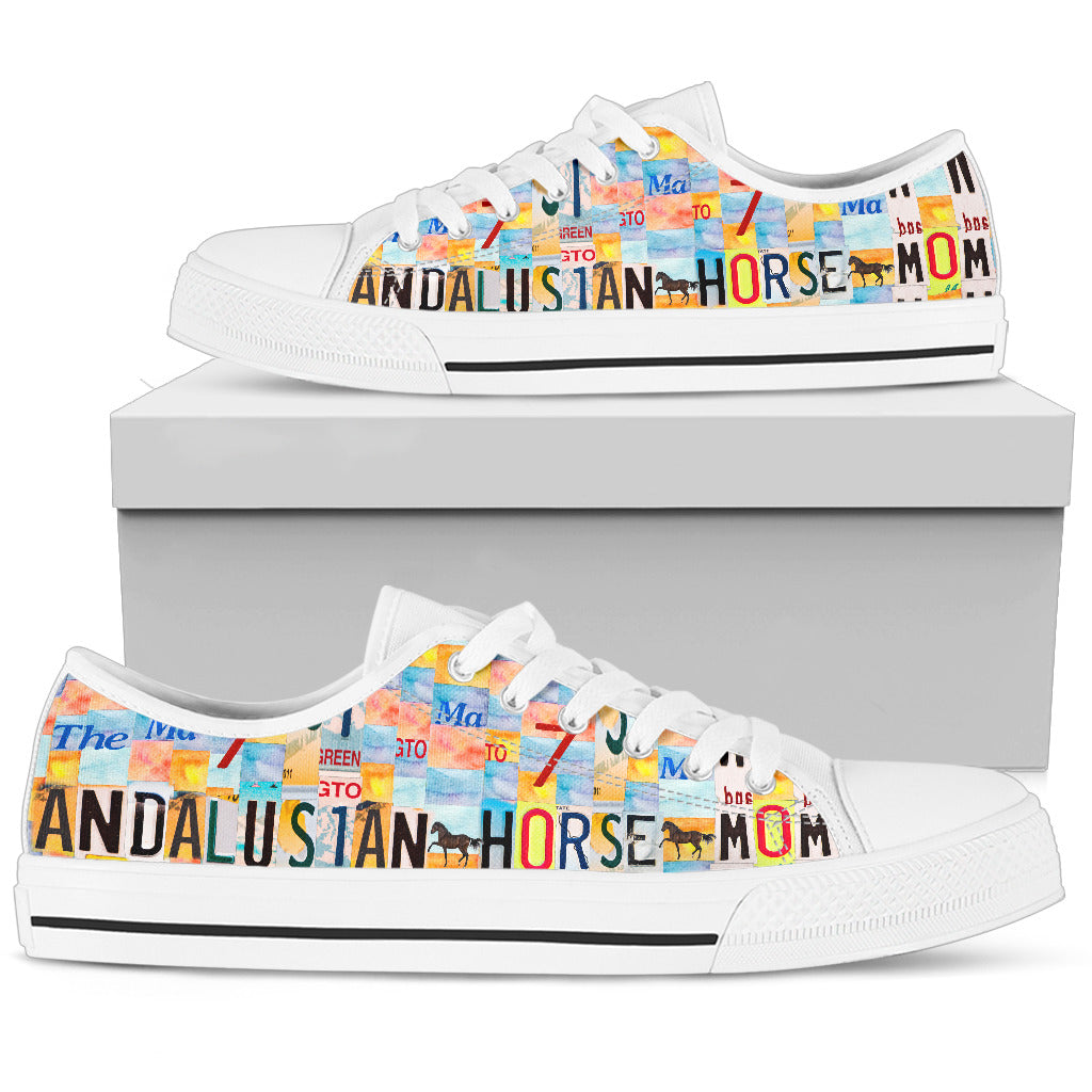 Women's Low Top Canvas Shoes For Andalusian Horse Mom