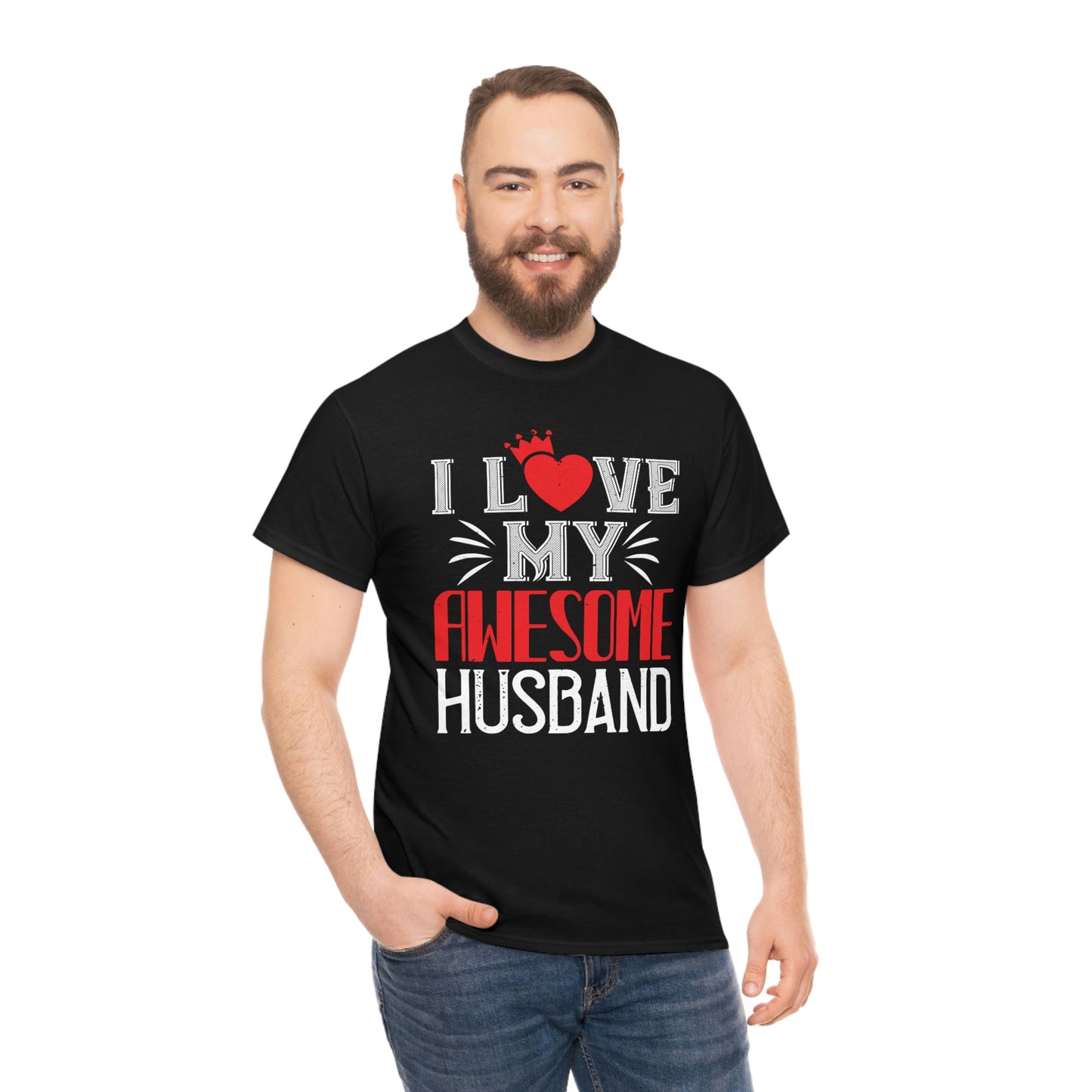 Amo a mi impresionante marido camiseta de algodón