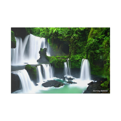 Cascadas de Bali 3 - Lienzo mate de 24"x16", estirado, 0,75"