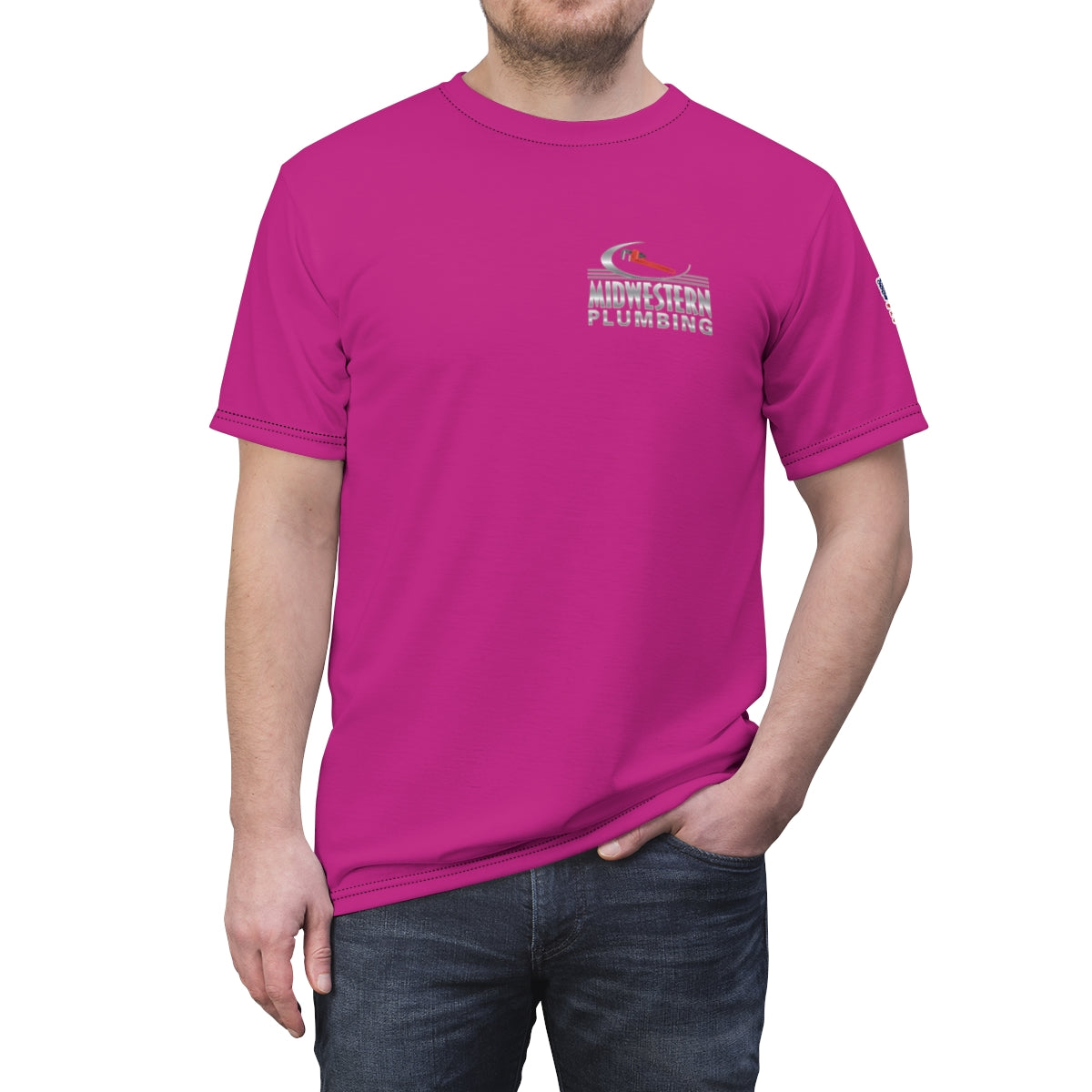 Camisa de trabajo premium rosa de Midwestern Plumbing