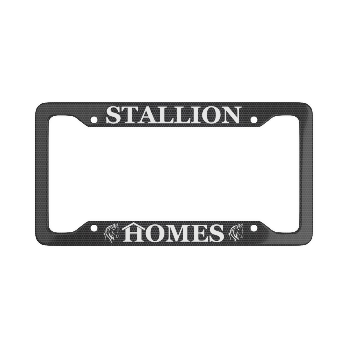 Stallion Homes Black License Plate Frame