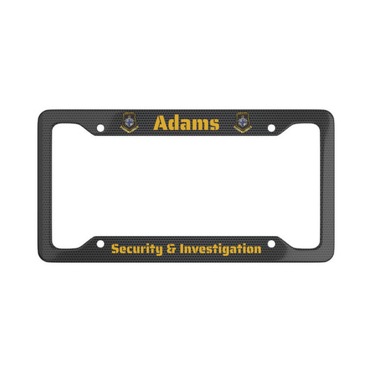 Adams S&I Black License Plate Frame