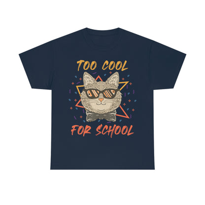 Camiseta de algodón demasiado genial para la escuela
