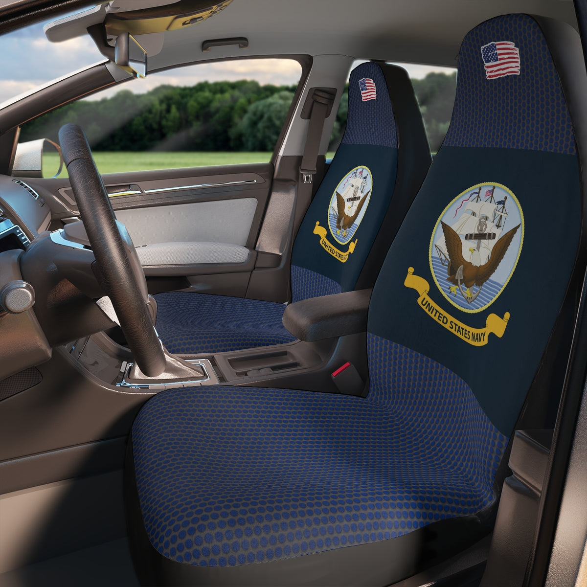 U.S. Navy Blue Polyester Car Seat Covers