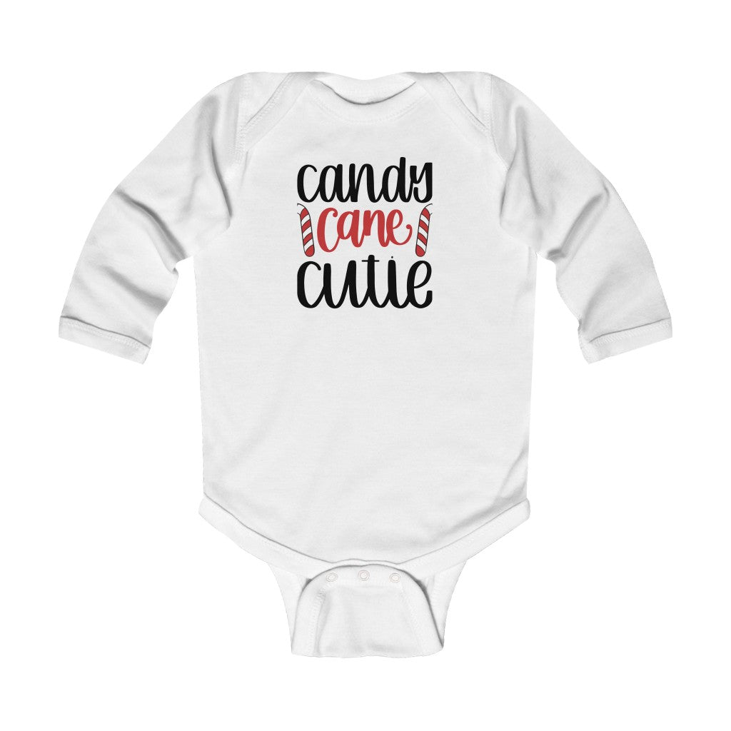 Christmas Candy Cane Cutie Infant Long Sleeve Bodysuit