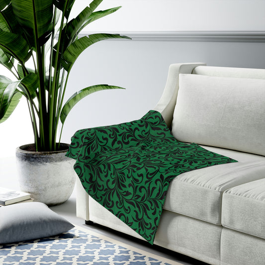 Dark Green Velveteen Plush Blanket