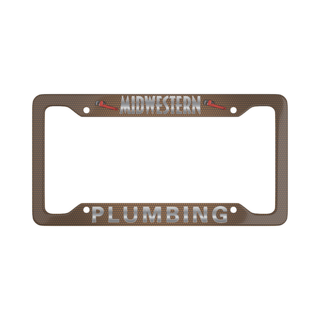 Midwestern Plumbing Light Brown License Plate Frame