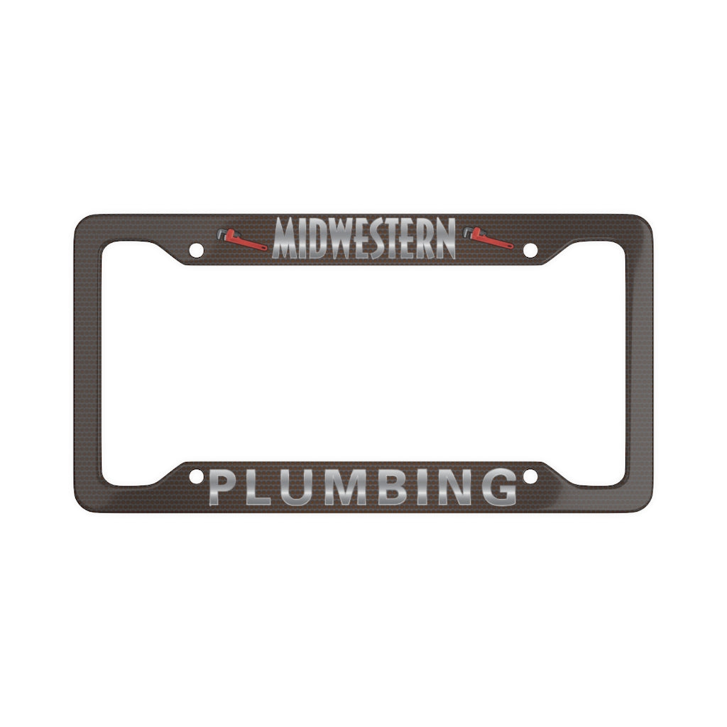 Midwestern Plumbing Brown License Plate Frame