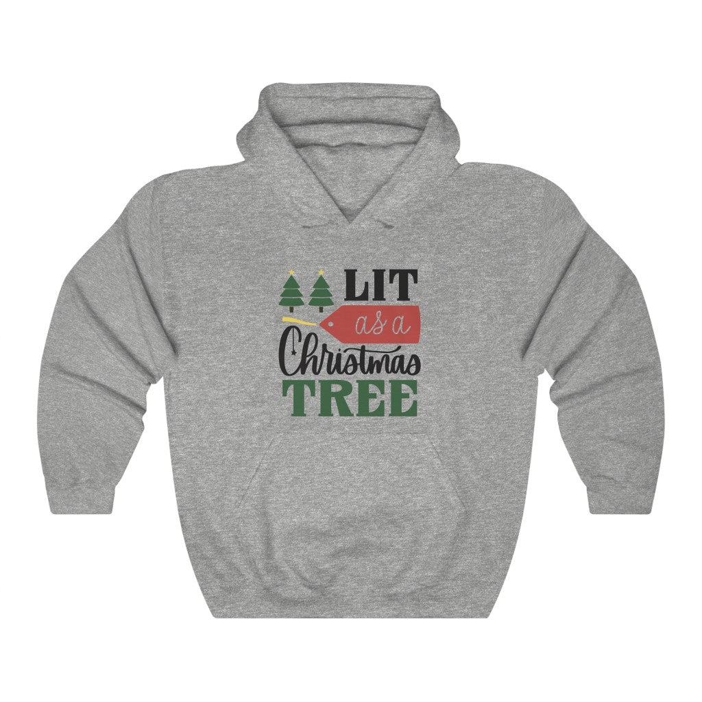 Christmas Lit as a Christmas Tree Unisex Heavy Blend™ Hooded Sweatshirt