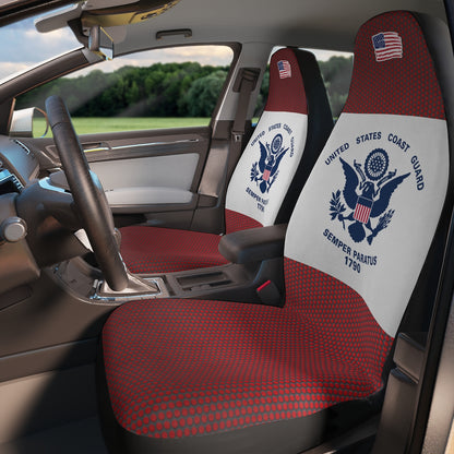 Fundas de asiento de coche de poliéster rojo de la Guardia Costera de EE. UU.