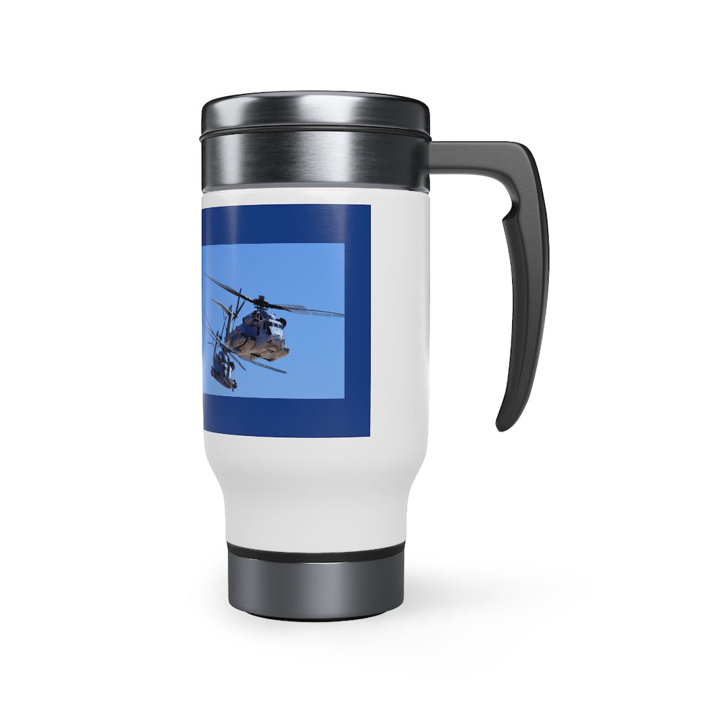 Dark Blue HMH-465 Stainless Steel Travel Mug with Handle, 14oz