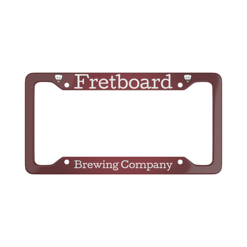 Fretboard Brewery Red License Plate Frame