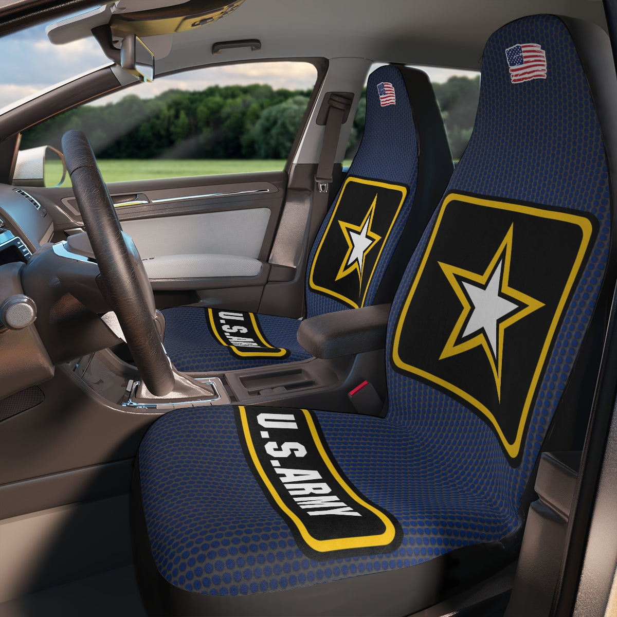 U.S. Army (logo 2) Dark Blue Polyester Car Seat Covers