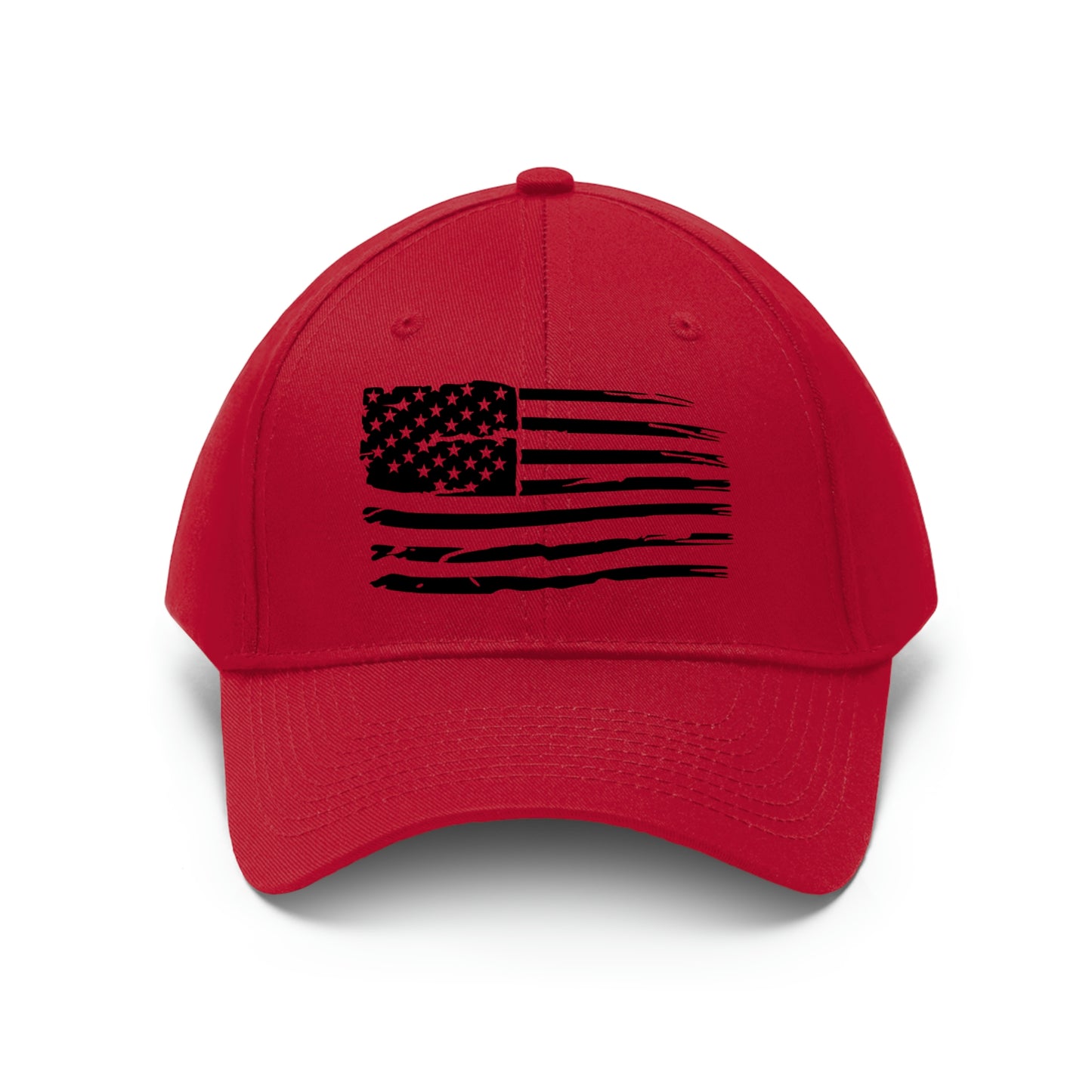 American Flag Black Twill Hat