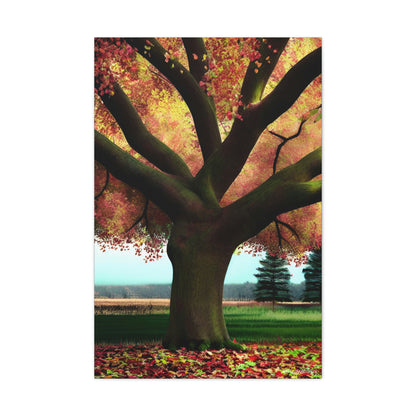 Majestic autumn tree in full color