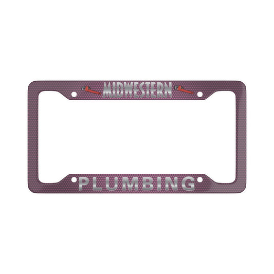 Midwestern Plumbing Light Pink License Plate Frame