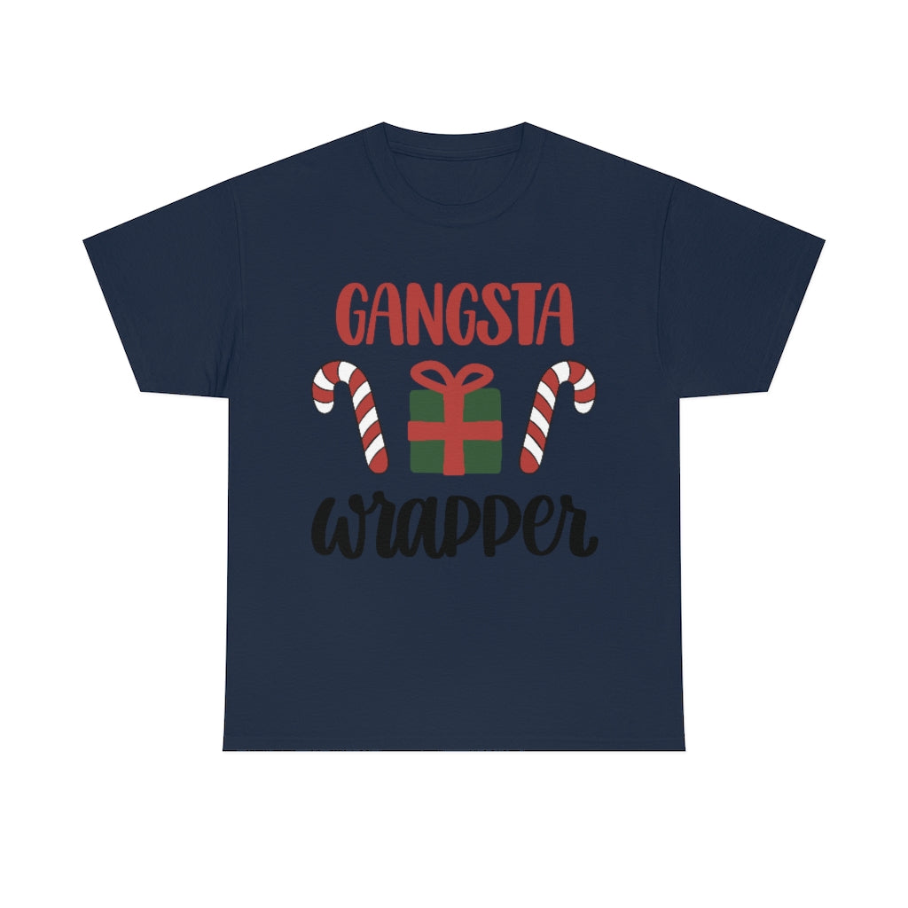 Christmas Gangster Wrapper Camiseta de algodón pesado unisex