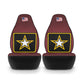 Fundas de asiento de coche de poliéster rojo oscuro del ejército de EE. UU. (logotipo 2)