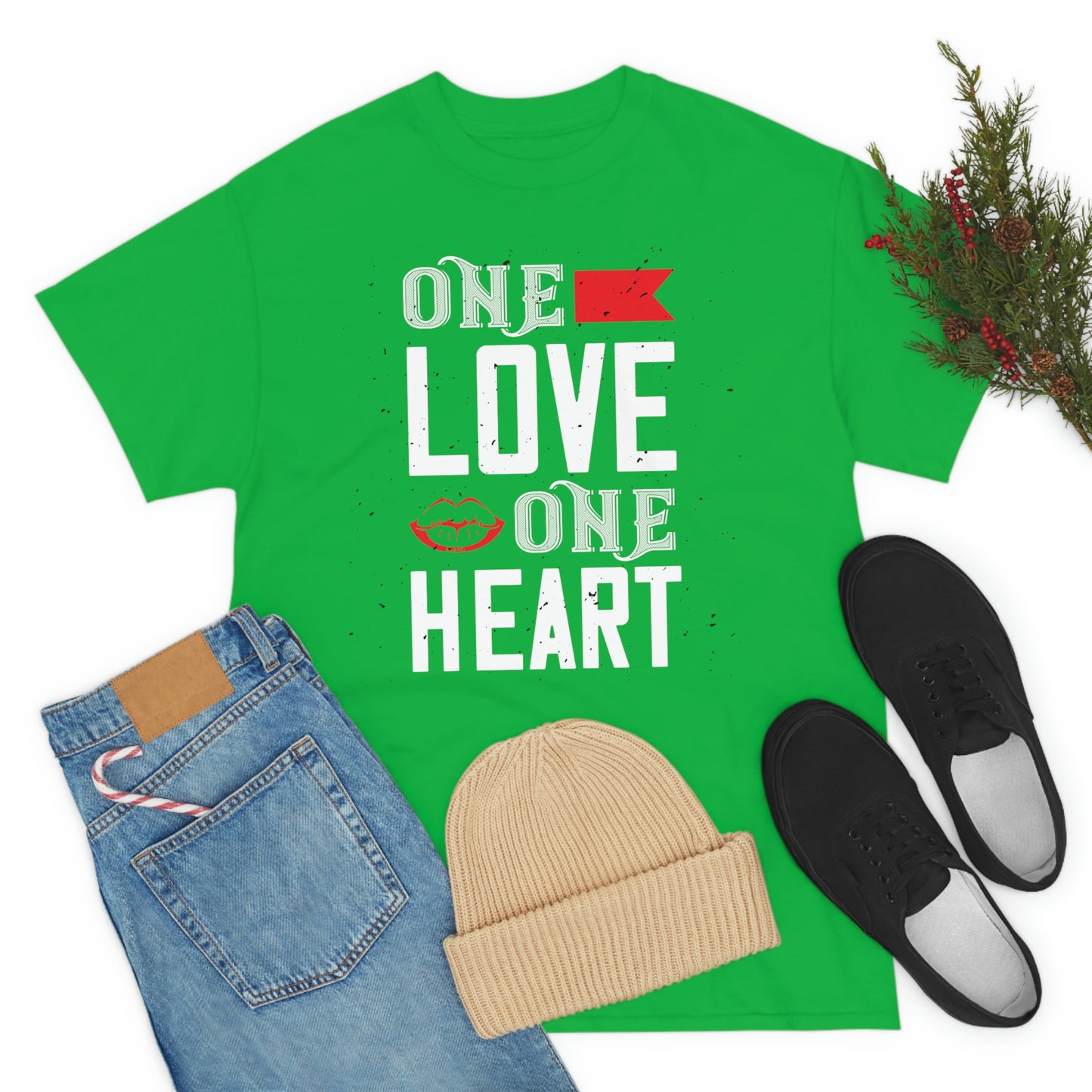 Camiseta de algodón Un amor, un corazón