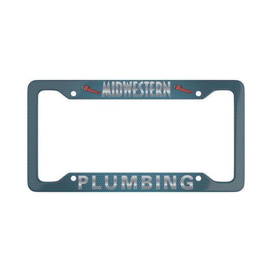 Midwestern Plumbing Turquoise License Plate Frame
