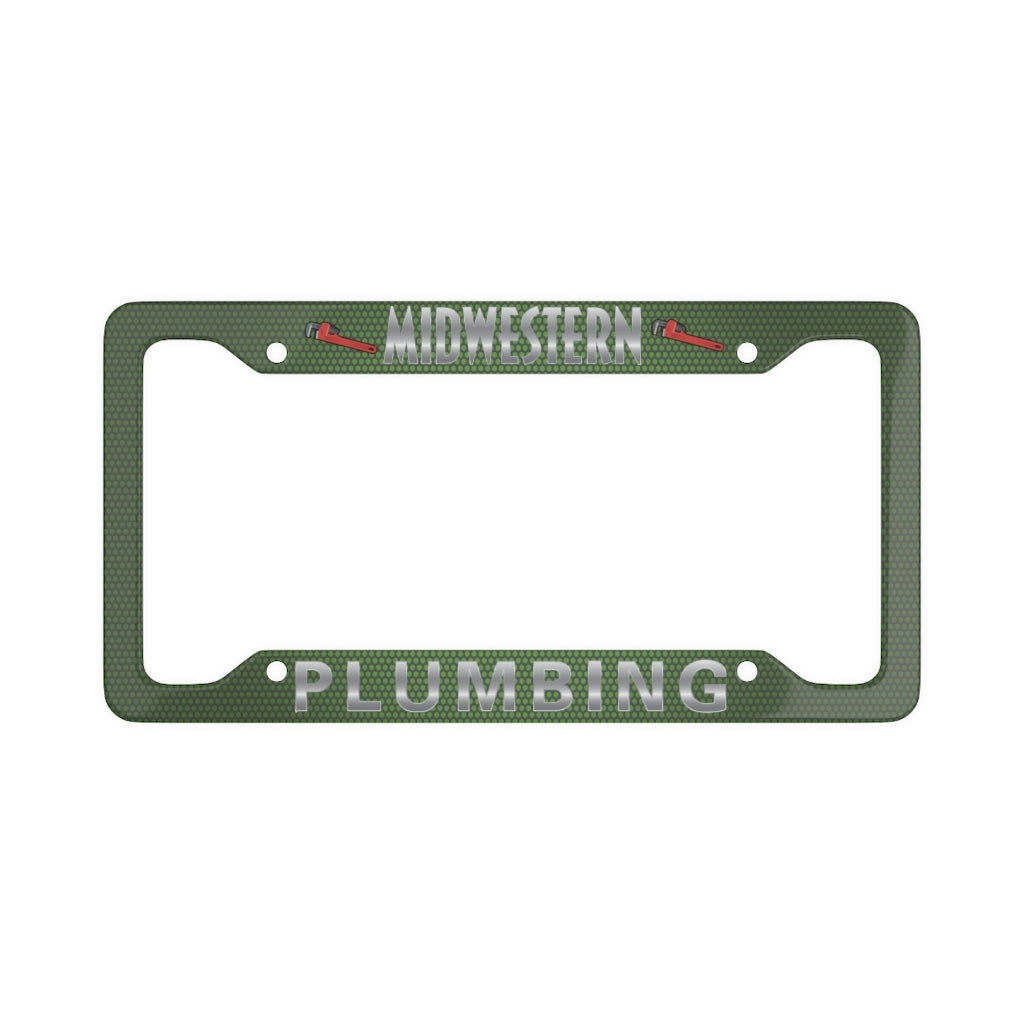 Midwestern Plumbing Light Green License Plate Frame