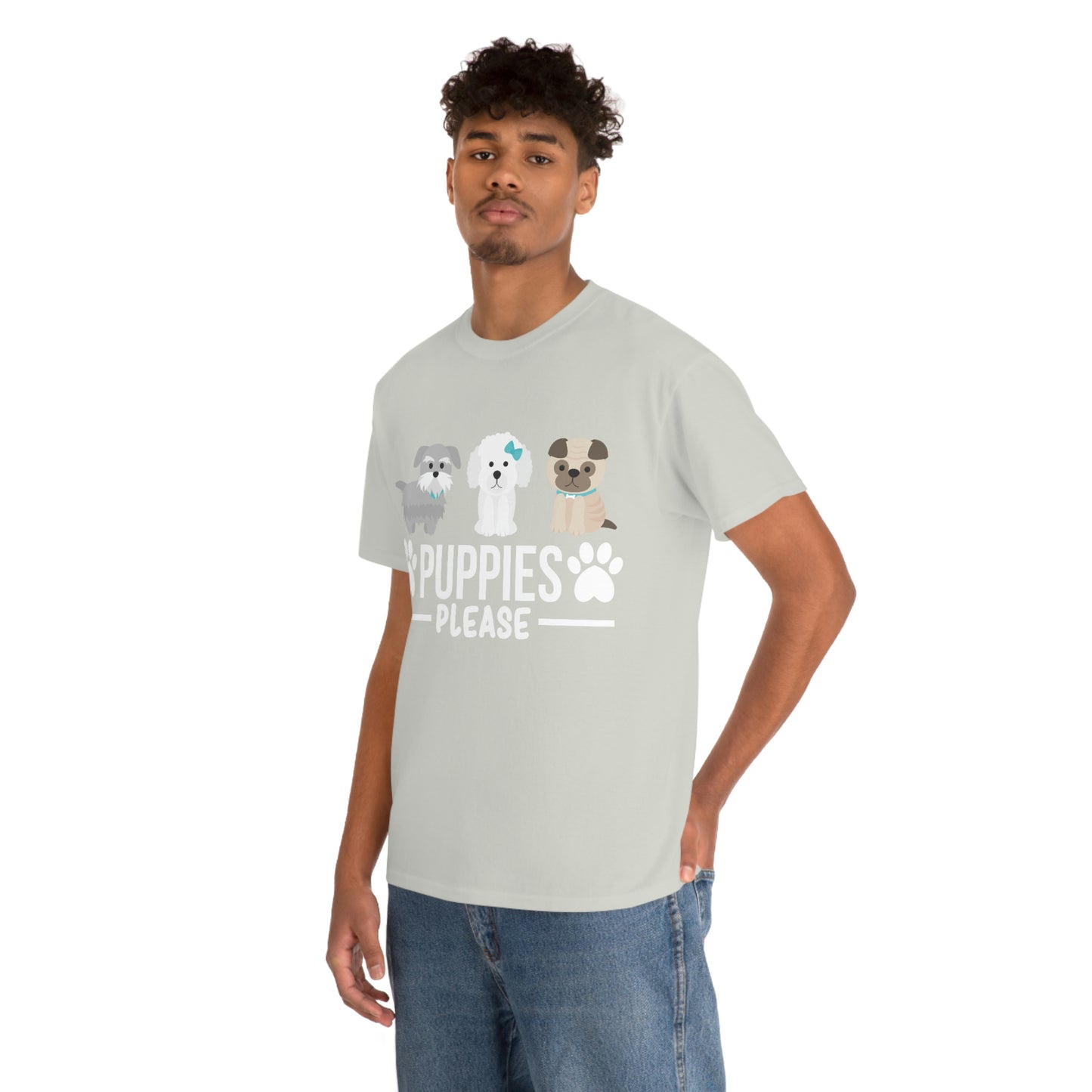 Cachorros por favor camiseta de algodón