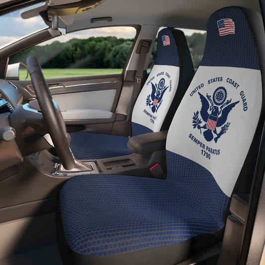 U.S. Coast Guard Dark Blue Polyester Car Seat Covers