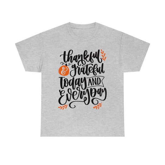 Thanksgiving Thankful and Grateful (31) Unisex Heavy Cotton Tee