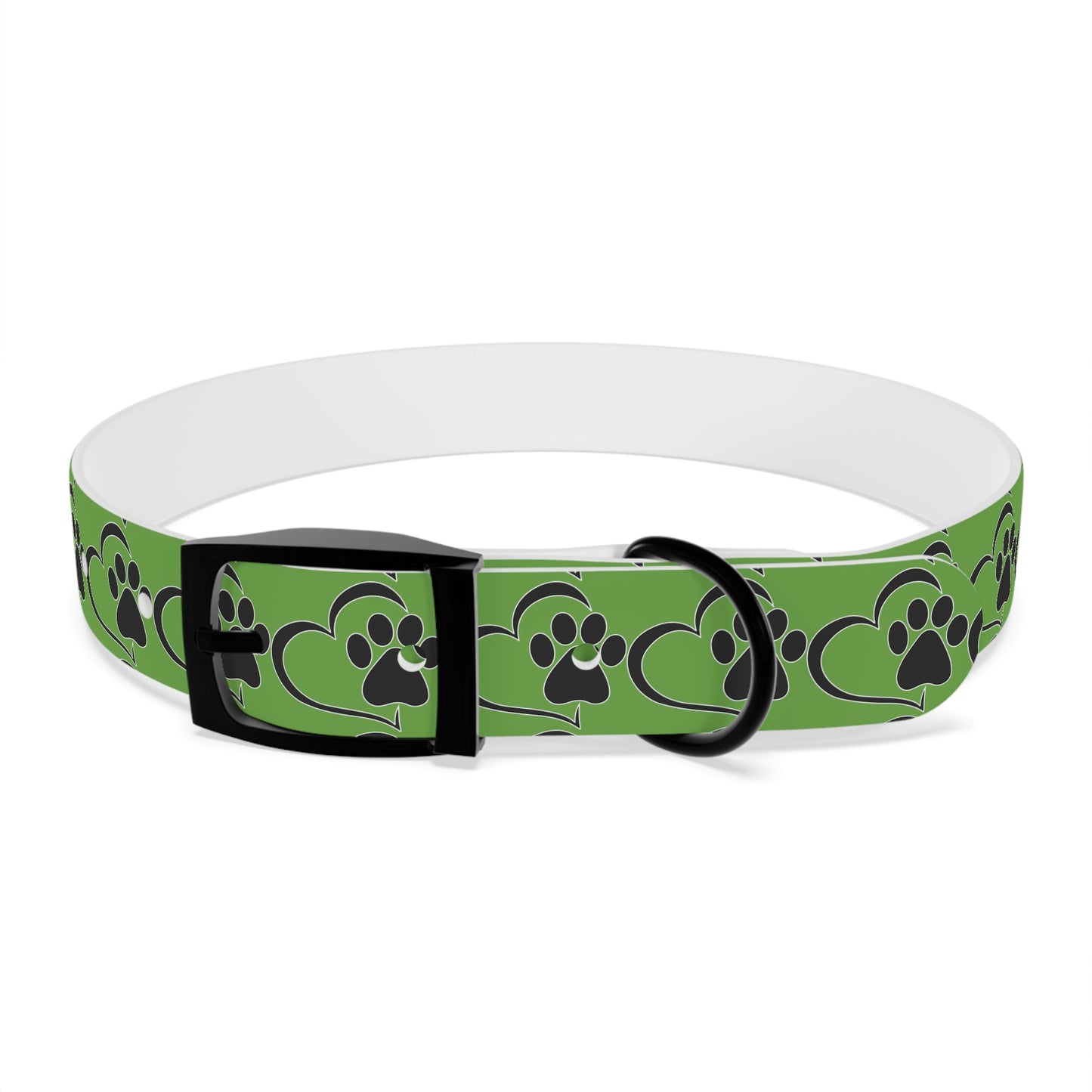 Heart and Paws Green Dog Collar