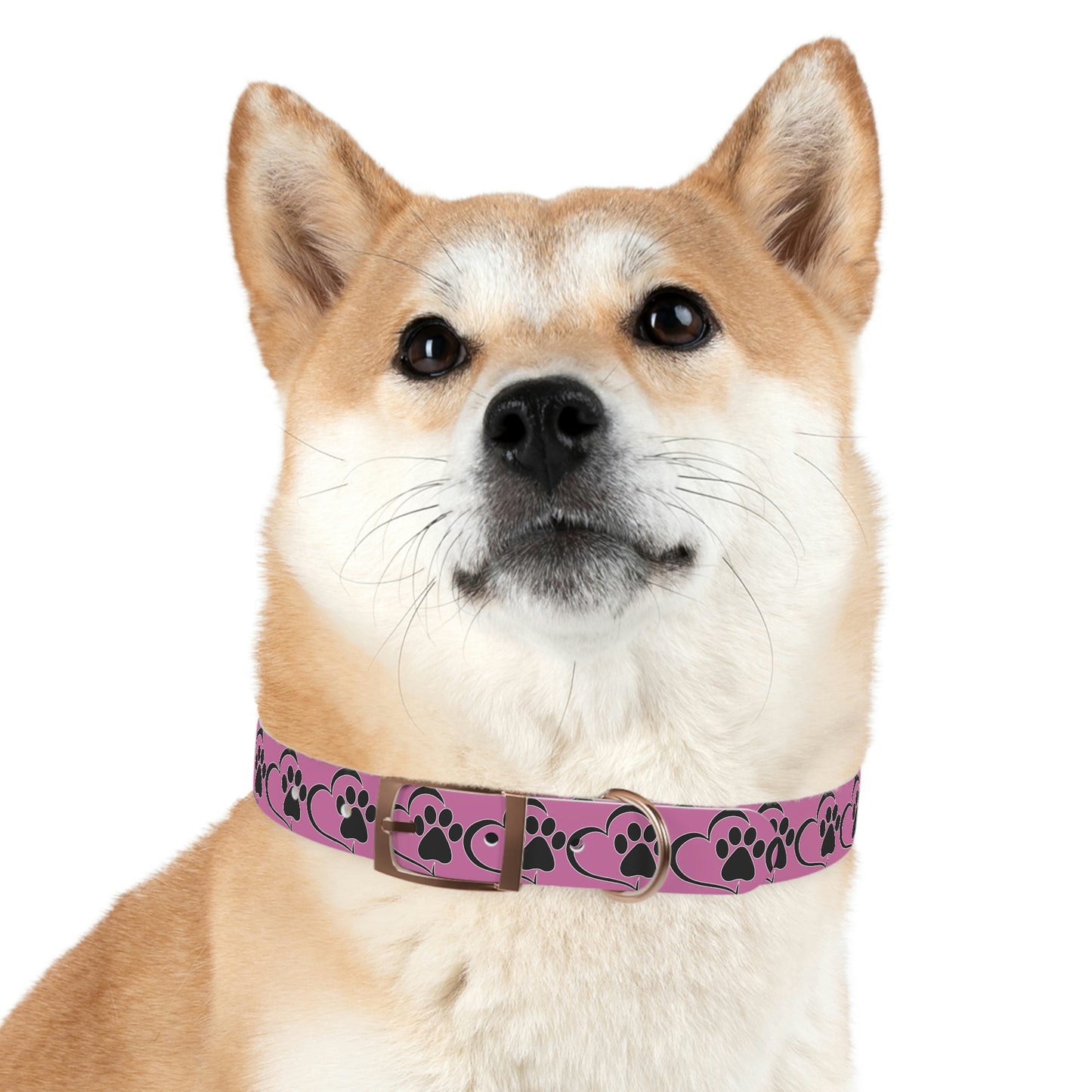 Heart and Paws Pink Dog Collar