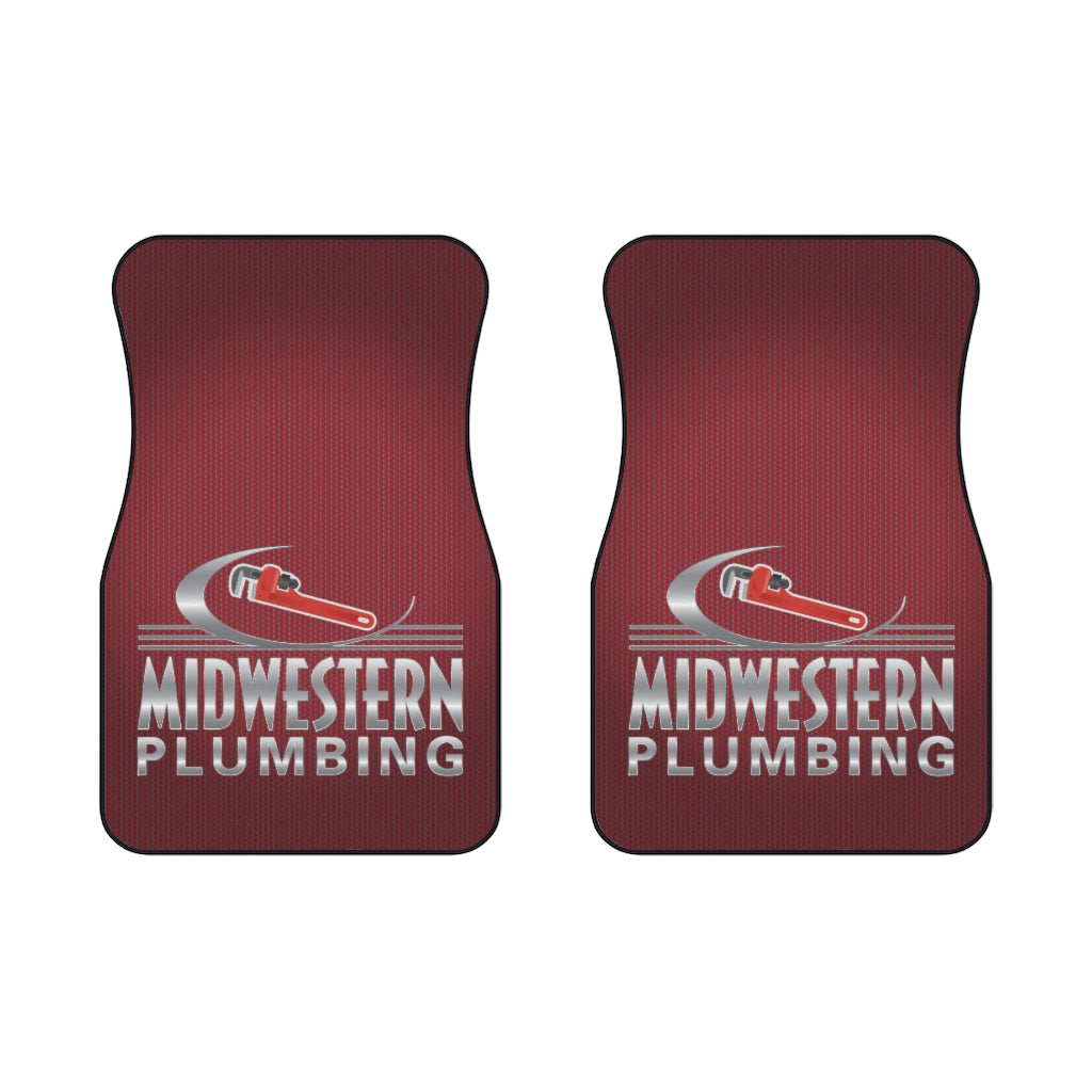 Midwestern Pluming Red Car Mats (2x Front)
