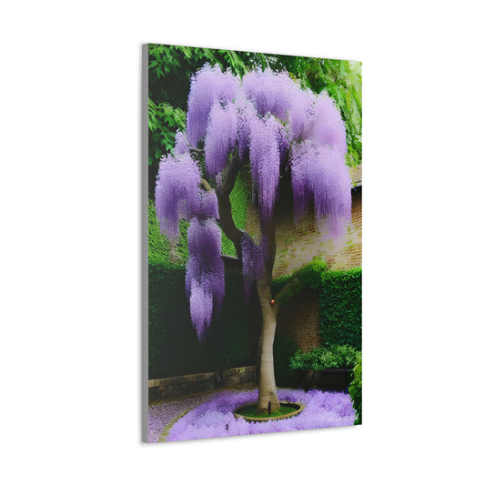 Vibrant purple tree in natural setting